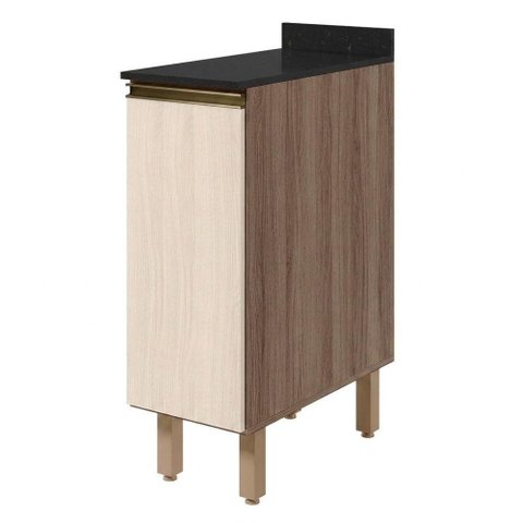 Balcão com Tampo 1 Porta MDF 30 cm Kali 1221722 Carvalho Toq Bianco Nicioli