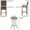 Ver imagem 2 de Mesa Bistrô e 2 Banquetas Roma Marrom Corda Estofado Trama Marrom