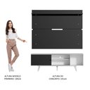 Ver imagem 6 de Rack Madesa Dubai e Painel para TV até 65 Polegadas com Pés Branco/Preto 7377 Cor:Branco/Preto