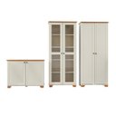 Ver imagem 2 de Conjunto 3 Peças Armários Multiuso com Tampo e Pés em Madeira Maciça Ananda CabeCasa MadeiraOriginals Off White Mel Branco