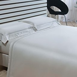 Jogo de Cama Queen 600 Fios Liso - Niazitex Branco - 1