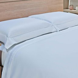Jogo de Cama Queen 600 Fios Liso - Niazitex Branco - 2