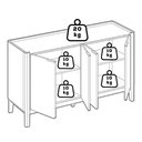 Ver imagem 5 de Buffet Balcao 4 Portas Mdf 170 Cm 22183 Off White Natuem