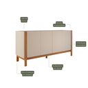 Ver imagem 5 de Buffet Balcao 4 Portas MDF 170 cm 22183 Off White Natuem
