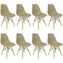 Ver imagem 3 de Kit 8 Cadeiras Charles Eames Eiffel Wood Design Bege