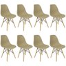 Kit 8 Cadeiras Charles Eames Eiffel Wood Design Bege - 3