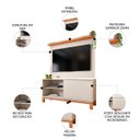 Ver imagem 4 de Painel para Tv 45 Pol e Rack Bancada 136cm Lucca Off/freijó C01 - Mpozenato