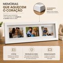 Ver imagem 3 de Mural de Fotos Moldura Branca 55x18cm Porta Retrato Decorativo 3 Foto Painel Amigos Familia Amor Qua