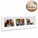 Ver imagem 1 de Mural de Fotos Moldura Branca 55x18cm Porta Retrato Decorativo 3 Foto Painel Amigos Familia Amor Qua