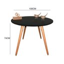 Ver imagem 2 de Mesa Jantar Pés Palitos Tampo Redondo Vidro Laqueado 100cm Preto