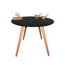 Ver imagem 1 de Mesa Jantar Pés Palitos Tampo Redondo Vidro Laqueado 100cm Preto