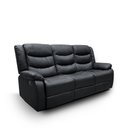 Ver imagem 5 de Sofá Reclinável Sala de Cinema 3 Lugares Hollywood Manual Massagem Aquecimento Porta Copos PU Preto