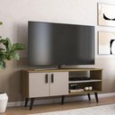 Ver imagem 3 de Rack para TV até 50 Polegadas com 2 Portas Retrô 121,2cm Multimóveis CR45366 Mel/Arenas