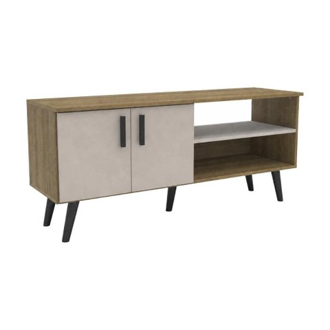 Rack para TV até 50 Polegadas com 2 Portas Retrô 121,2cm Multimóveis CR45366 Mel/Arenas