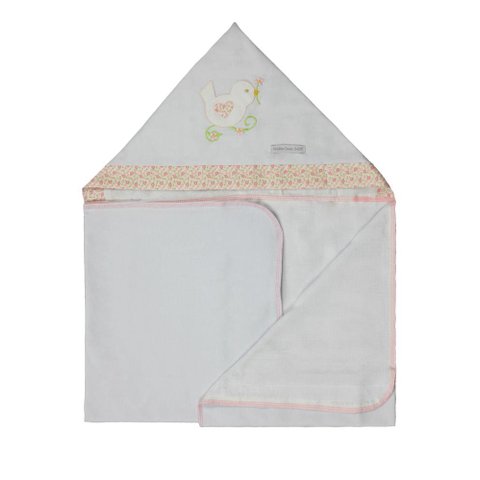 Toalha de Banho Malha Passarinho Rosa