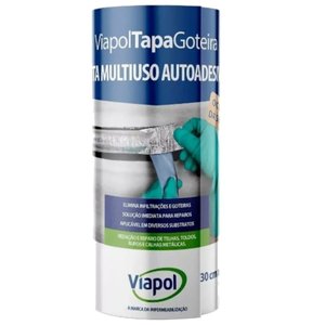 Fita Multiuso Tapa Goteira 30cm X 10 Metros Alumínio - V06113235 - Viapol Fita Multiuso Tapa Goteira