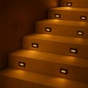 Ver imagem 3 de 4 Balizador Escada Externo Embutir Led Preto Retangular Lup52