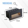 4 Balizador Escada Externo Embutir Led Preto Retangular Lup52 - 6