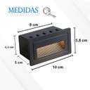 Ver imagem 6 de 4 Balizador Escada Externo Embutir Led Preto Retangular Lup52