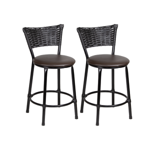 Kit 2 Banquinhos Baixo Cozinha Americana de Fibra Sintetica:chocolate/marrom