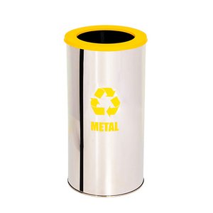 Lixeira Coleta Seletiva Aro 100l de Aço Inox - Azul