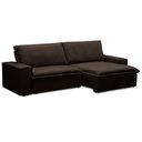 Ver imagem 1 de Sofá Retrátil Reclinável para Sala 3 Lugares 230cm Varsov F04 Veludo Marrom Escuro - Lyam Decor