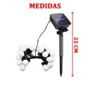 Ver imagem 2 de Grinalda Cordão Luzes Solares Jardim Bolas Branca 20 Leds