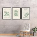 Ver imagem 1 de Kit 3 Quadros Matisse Verde Suave 33x24cm - com Vidro:moldura Branca
