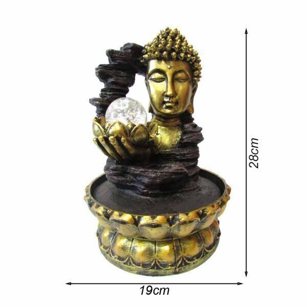 Fonte de Decoração Feng Shui Cabeça de Buda Com Led Bivolt - 2