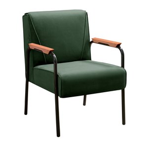 Poltrona Jade Cadeira Moderna Decoração Sala, Recepção - Veludo Verde