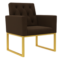 Ver imagem 3 de Poltrona Decorativa para Estúdios e Consultório Base Metal Marrom