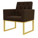 Ver imagem 5 de Poltrona Decorativa para Estúdios e Consultório Base Metal Marrom