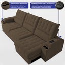 Ver imagem 6 de Sofá Retrátil e Reclinável 4,25m Arena com Molas Ensacadas e Carregador USB-C Boucle Marrom Cama