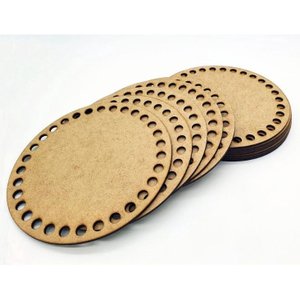 Kit 150 Bases Redonda 10 Cm Mdf Cru para Cesto Crochê Fio de Malha