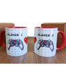 Caneca Casal Controle Player 1 e 2 Presente Namorados Geek - 4