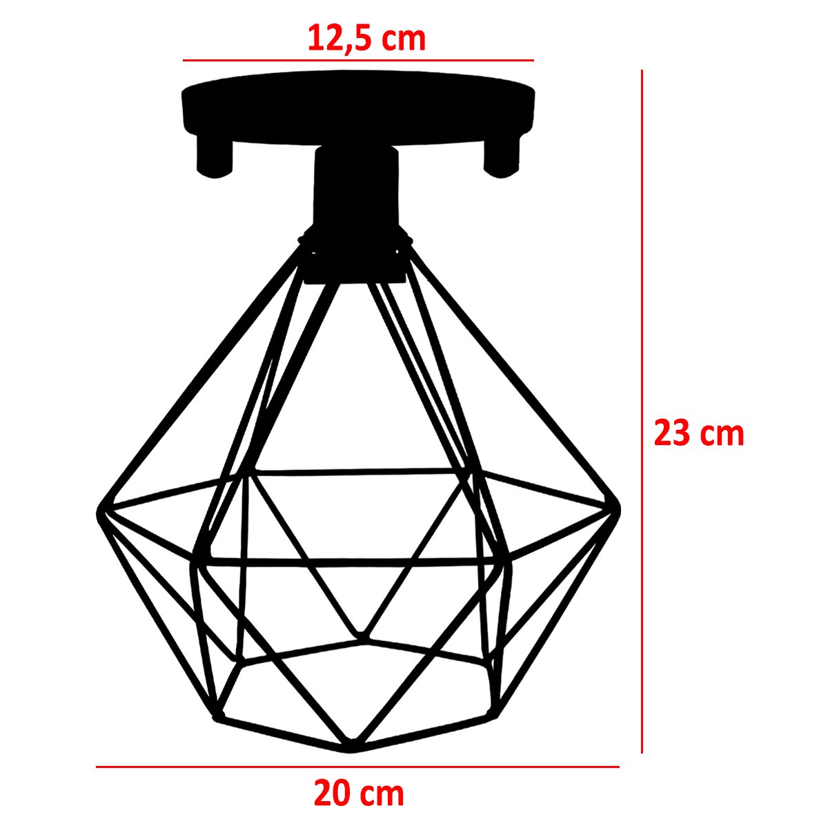 10 Lustres Teto Plafon Industrial Aramado Diamante Retrô Luminária Sobrepor Vintage Agp Ilumini - 2