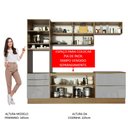 Ver imagem 6 de Armário de Cozinha Completa 260cm Rustic/Cinza Lux Madesa 01