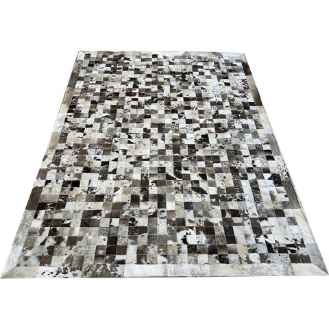 Tapete de couro cinza natural malhado 1,50x2,00 c/b