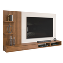 Ver imagem 1 de Painel Tv Sala até 60 Polegadas Ripado Freijó/off White Bento - Dj