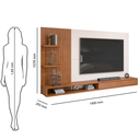 Ver imagem 5 de Painel Tv Sala até 60 Polegadas Ripado Freijó/off White Bento - Dj