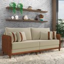 Ver imagem 2 de Sofá 3 Lugares Living 212cm Pé Madeira Valença Marrom/veludo K01 - D’Rossi