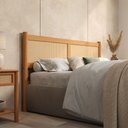 Ver imagem 1 de Cabeceira de Madeira Queen para Cama Box 168 cm Rattan Palhinha Freijó Cefira Idimex