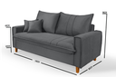 Ver imagem 6 de Sofa Living com Bau Multiuso 3 Lugares Suede Pes em Madeira: Cinza