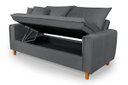 Ver imagem 2 de Sofa Living com Bau Multiuso 3 Lugares Suede Pes em Madeira: Cinza