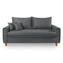 Ver imagem 4 de Sofa Living com Bau Multiuso 3 Lugares Suede Pes em Madeira: Cinza