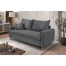 Sofa Living com Bau Multiuso 3 Lugares Suede Pes em Madeira: Cinza - 3