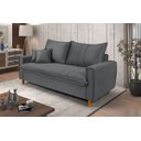 Ver imagem 3 de Sofa Living com Bau Multiuso 3 Lugares Suede Pes em Madeira: Cinza