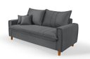 Ver imagem 1 de Sofa Living com Bau Multiuso 3 Lugares Suede Pes em Madeira: Cinza