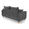 Sofa Living com Bau Multiuso 3 Lugares Suede Pes em Madeira: Cinza - 5