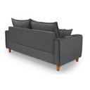 Ver imagem 5 de Sofa Living com Bau Multiuso 3 Lugares Suede Pes em Madeira: Cinza